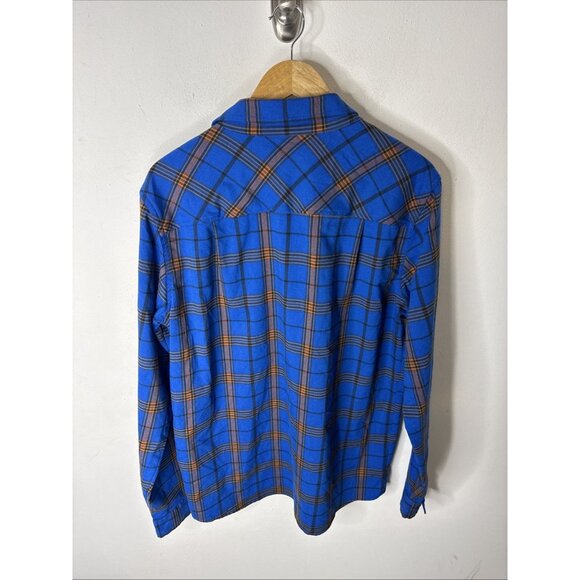 Outdoor Research OR Flannel Button Up Shirt Blue Orange Plaid Long Sleeve Men L - Picture 5 of 8